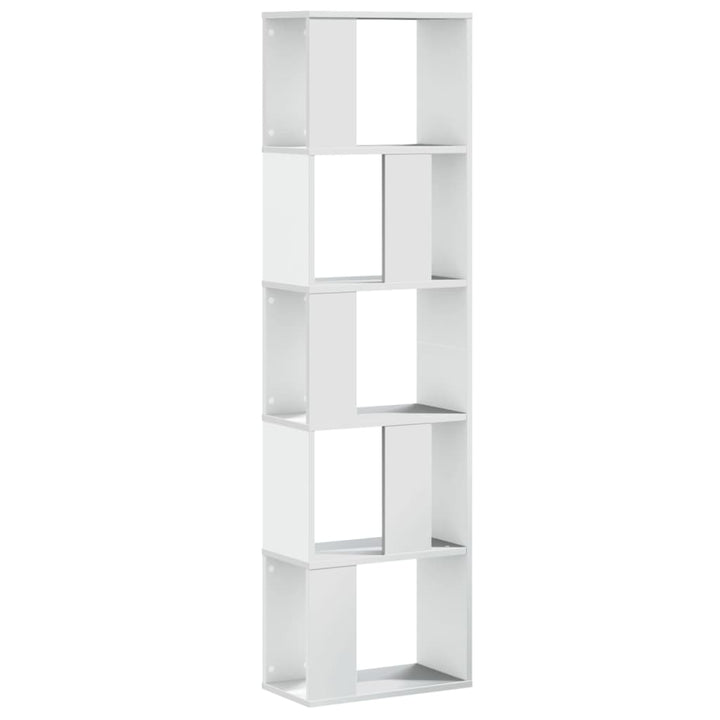 bogreol 45x23,5x162,5 cm 5 hylder konstrueret træ hvid