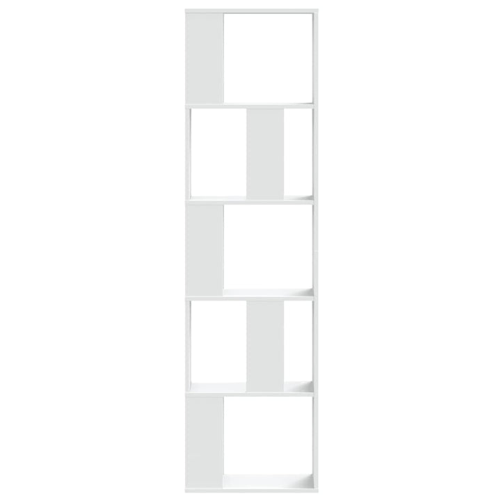 bogreol 45x23,5x162,5 cm 5 hylder konstrueret træ hvid