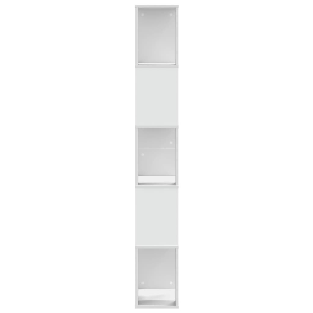 bogreol 45x23,5x162,5 cm 5 hylder konstrueret træ hvid