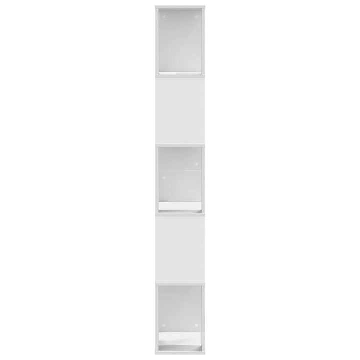 bogreol 45x23,5x162,5 cm 5 hylder konstrueret træ hvid