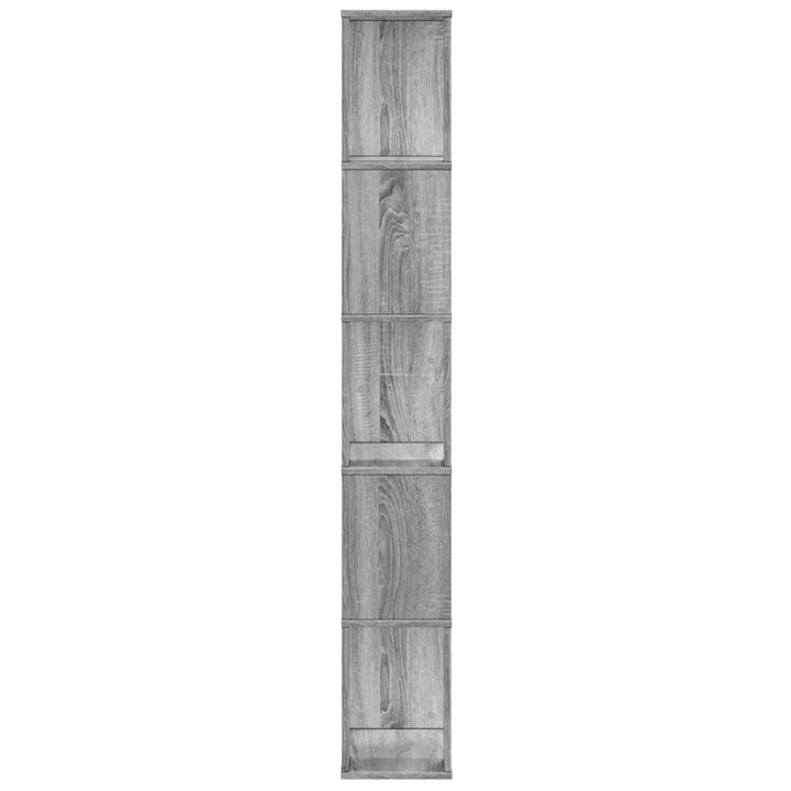 bogreol 45x23,5x162,5 cm 5 hylder konstrueret træ grå sonoma
