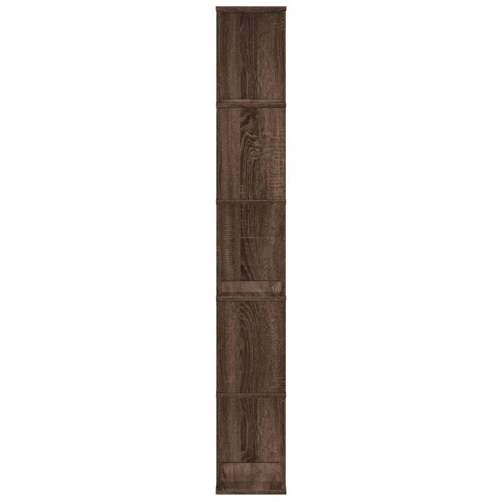 bogreol 45x23,5x162,5 cm 5 hylder konstrueret træ brunt eg