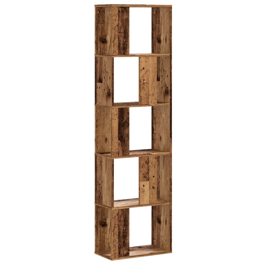 bogreol 45x23,5x162,5 cm 5 hylder konstrueret træ gammelt træ
