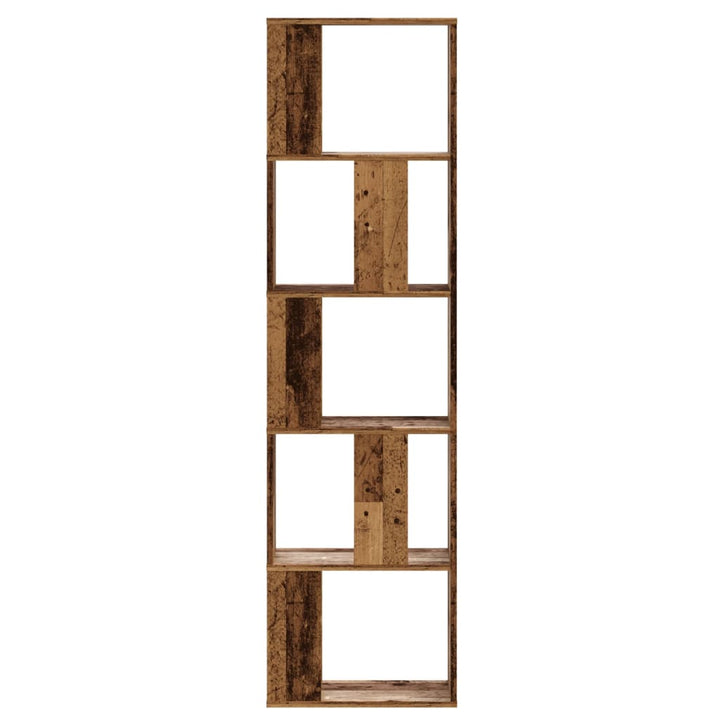 bogreol 45x23,5x162,5 cm 5 hylder konstrueret træ gammelt træ