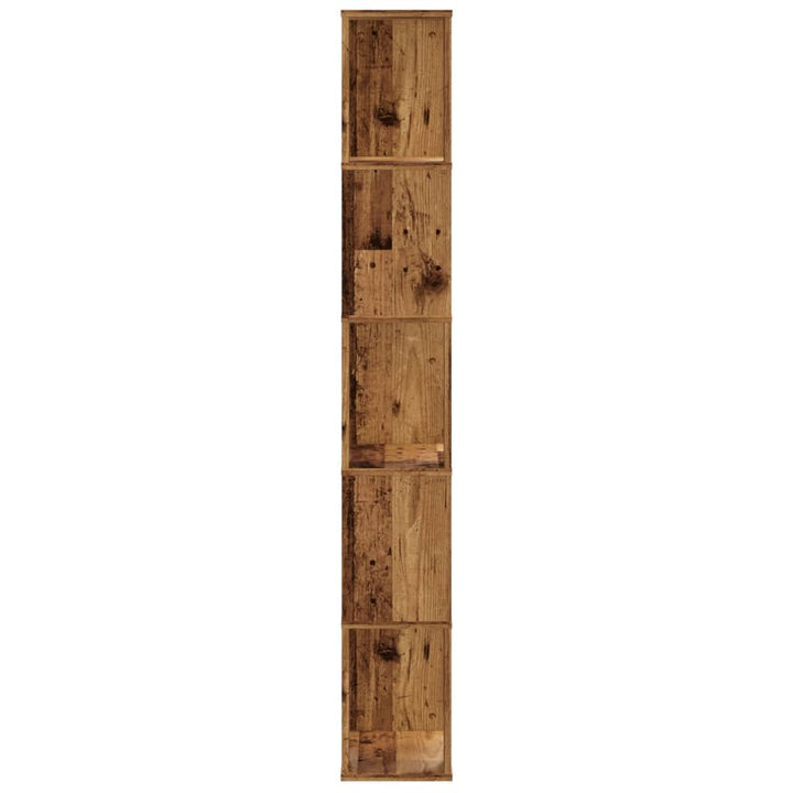 bogreol 45x23,5x162,5 cm 5 hylder konstrueret træ gammelt træ