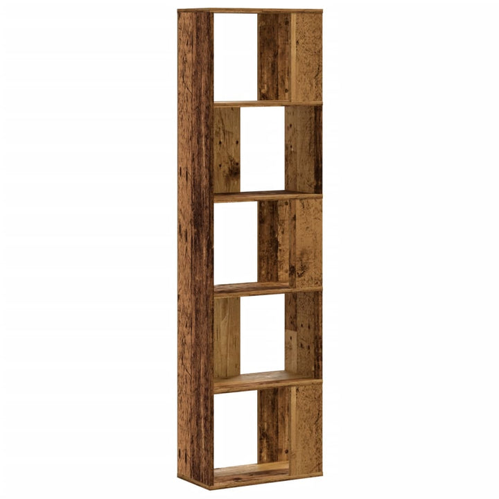 bogreol 45x23,5x162,5 cm 5 hylder konstrueret træ gammelt træ