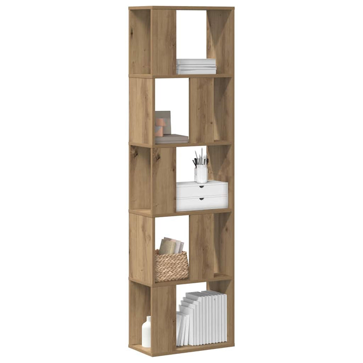 bogreol 45x23,5x162,5 cm 5 hylder konstrueret træ eg