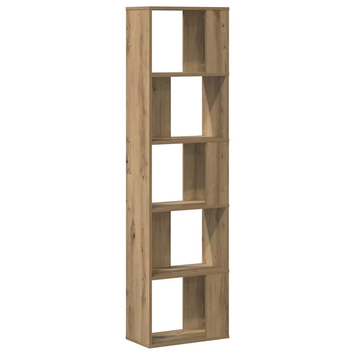 bogreol 45x23,5x162,5 cm 5 hylder konstrueret træ eg