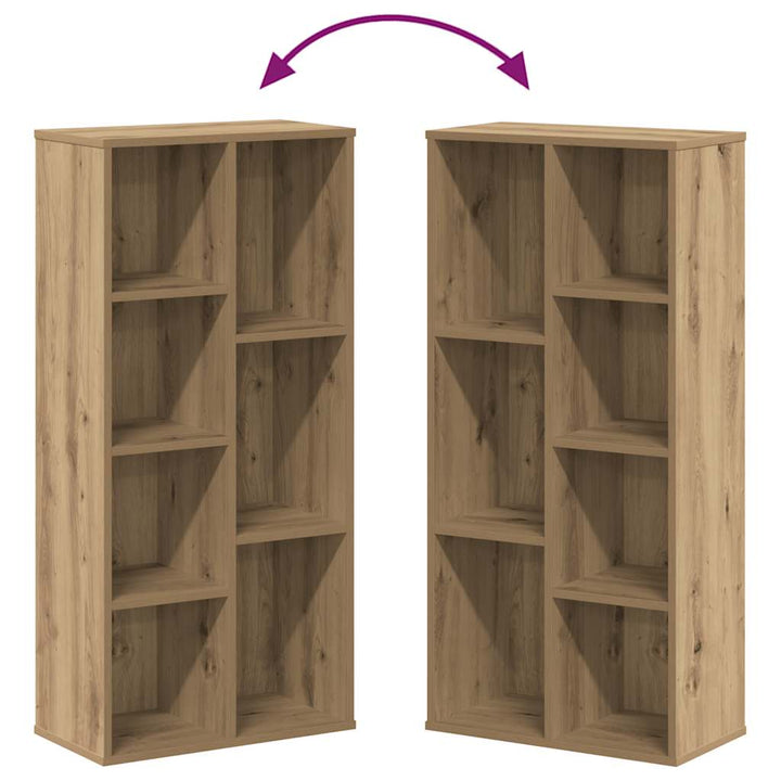 bogreol 50x25x105 cm konstrueret træ egetræsfarve