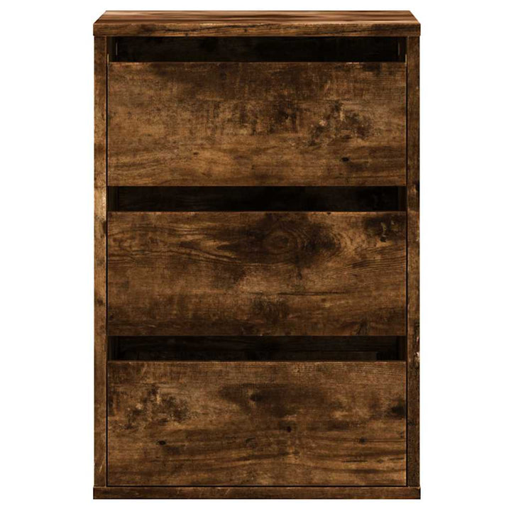 kommode til hjørne 40x41x58 cm konstrueret træ røget egetræ