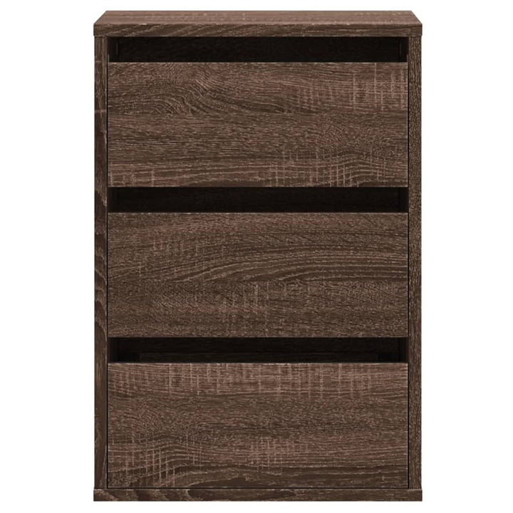kommode til hjørne 40x41x58cm konstrueret træ brun egetræsfarve