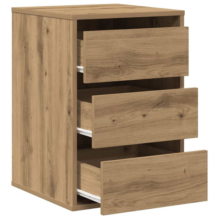 kommode til hjørne 40x41x58 cm konstrueret træ egetræsfarve