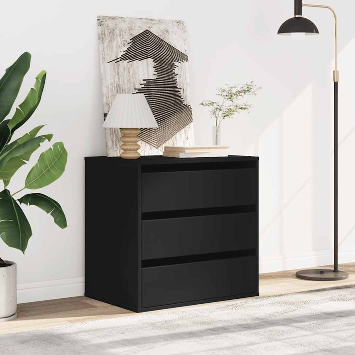 kommode til hjørne 60x41x58 cm konstrueret træ sort