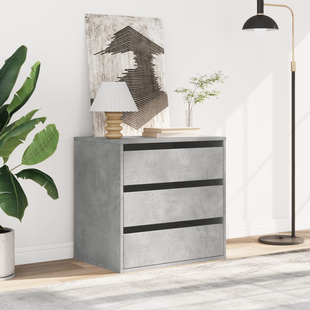 kommode til hjørne 60x41x58 cm konstrueret træ betongrå