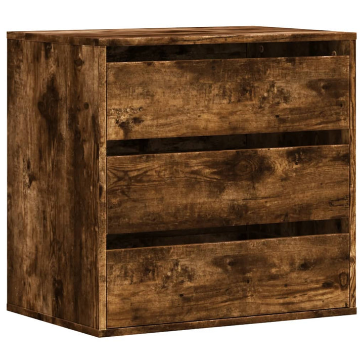 kommode til hjørne 60x41x58 cm konstrueret træ røget egetræ