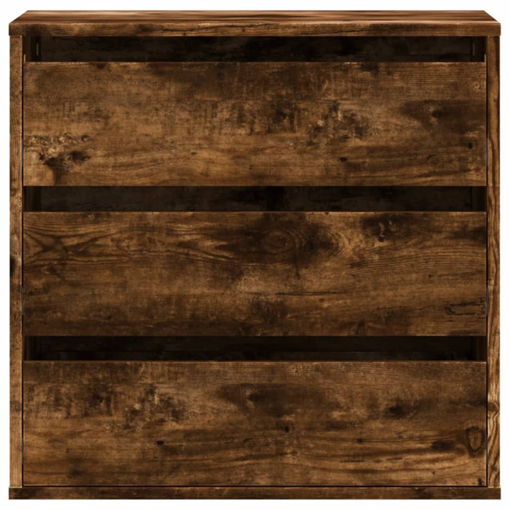 kommode til hjørne 60x41x58 cm konstrueret træ røget egetræ