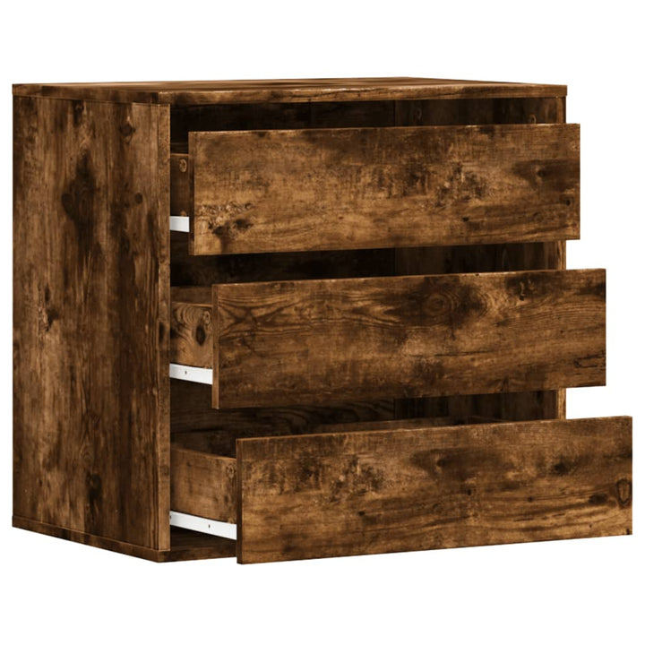 kommode til hjørne 60x41x58 cm konstrueret træ røget egetræ