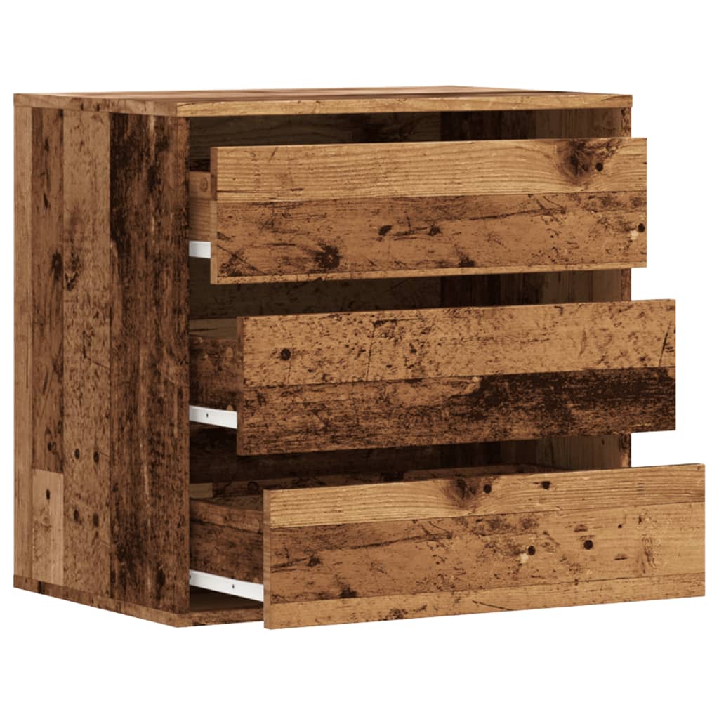 kommode til hjørne 60x41x58 cm konstrueret træ antikt træ