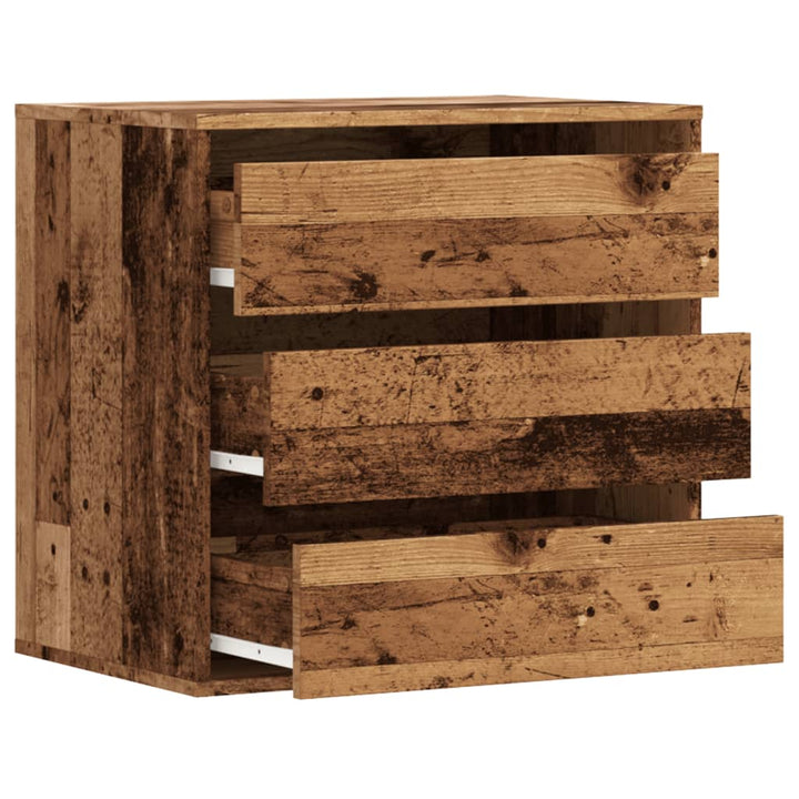 kommode til hjørne 60x41x58 cm konstrueret træ antikt træ