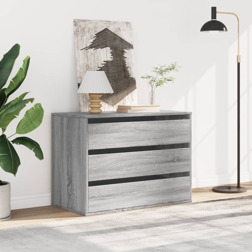 kommode til hjørne 80x41x58 cm konstrueret træ grå sonoma-eg