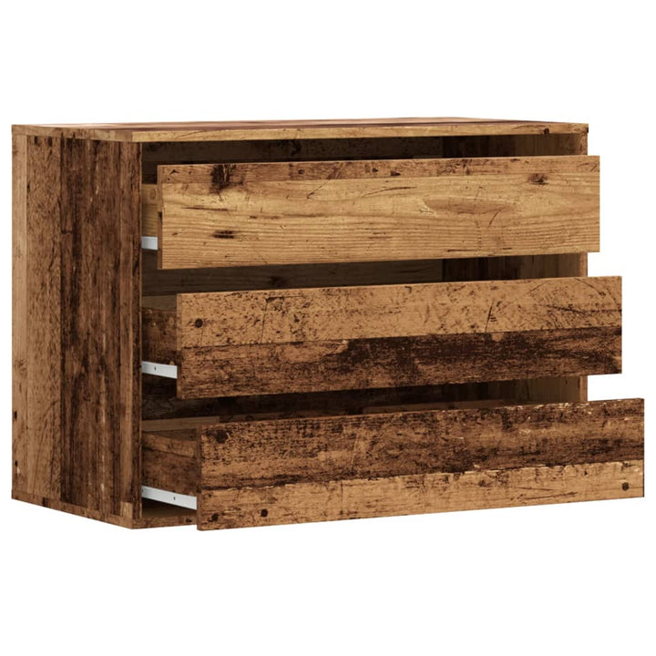 kommode til hjørne 80x41x58 cm konstrueret træ antikt træ