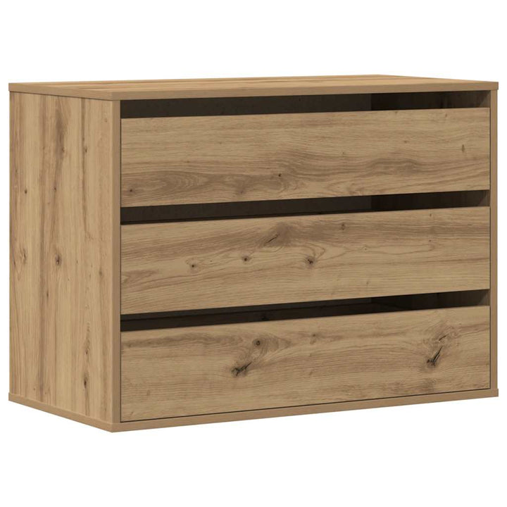 kommode til hjørne 80x41x58 cm konstrueret træ egetræsfarve