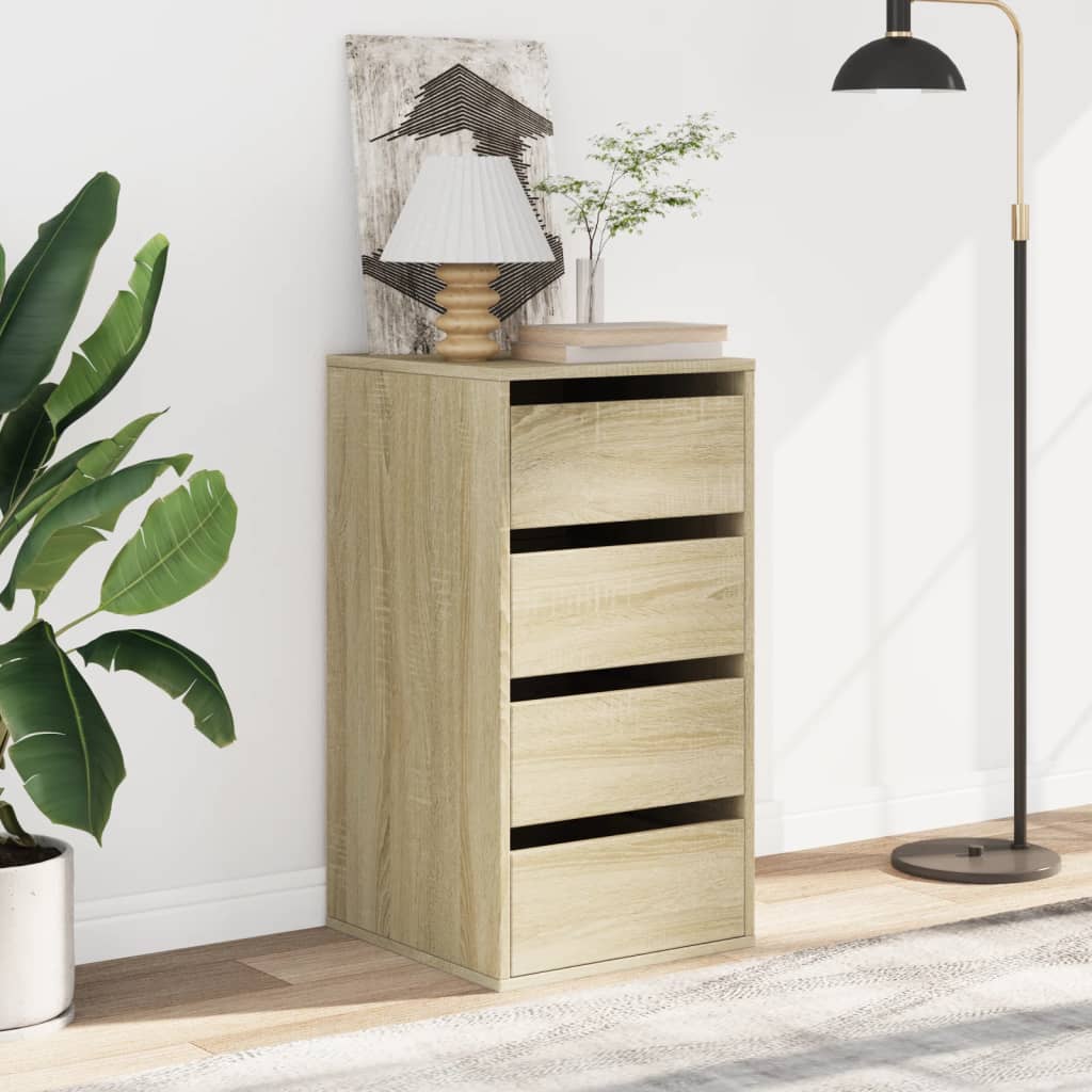 kommode til hjørne 40x41x76 cm konstrueret træ sonoma-eg