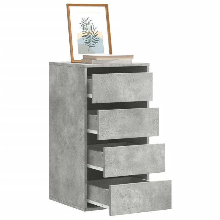 kommode til hjørne 40x41x76 cm konstrueret træ betongrå