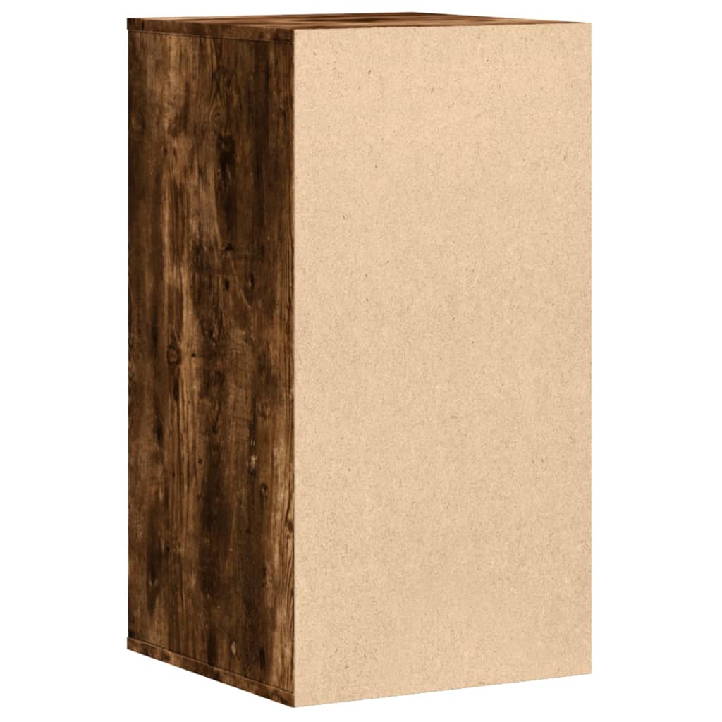 kommode til hjørne 40x41x76 cm konstrueret træ røget egetræ