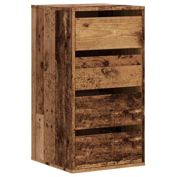 kommode til hjørne 40x41x76 cm konstrueret træ antikt træ