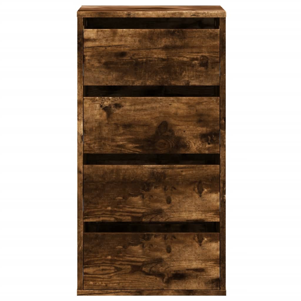 kommode til hjørne 40x41x76 cm konstrueret træ antikt træ