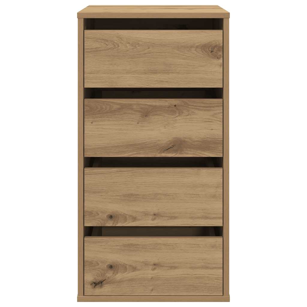 kommode til hjørne 40x41x76 cm konstrueret træ egetræsfarve