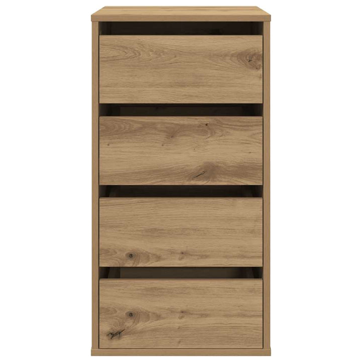 kommode til hjørne 40x41x76 cm konstrueret træ egetræsfarve