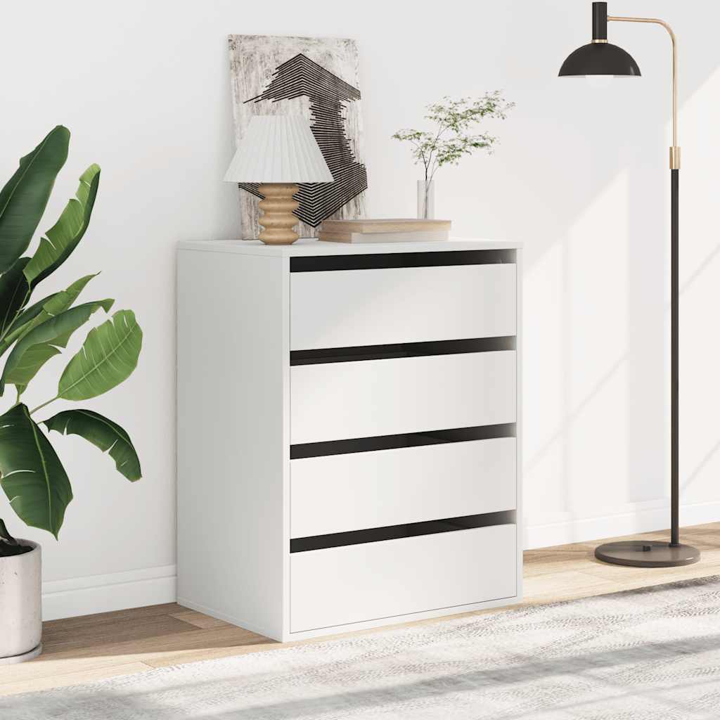 kommode til hjørne 60x41x76 cm konstrueret træ hvid