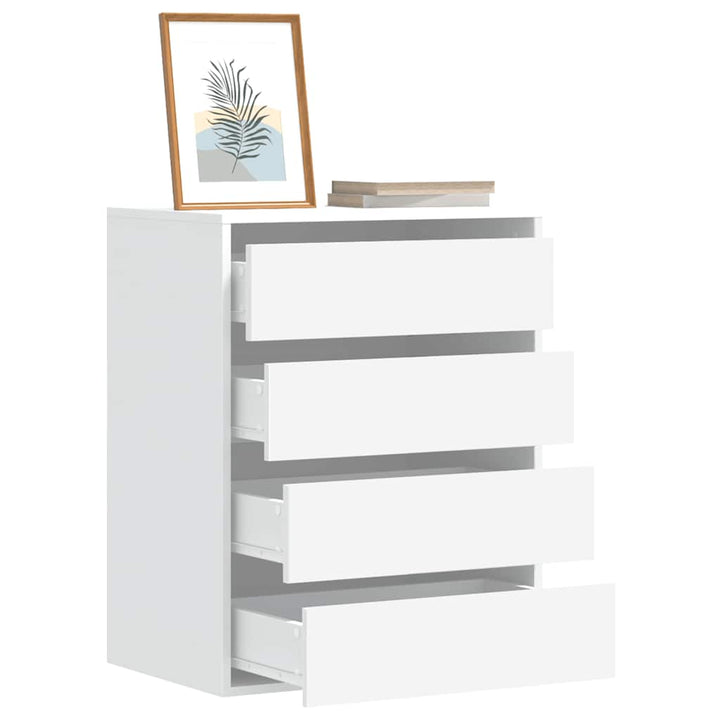 kommode til hjørne 60x41x76 cm konstrueret træ hvid