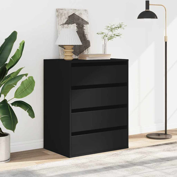 kommode til hjørne 60x41x76 cm konstrueret træ sort