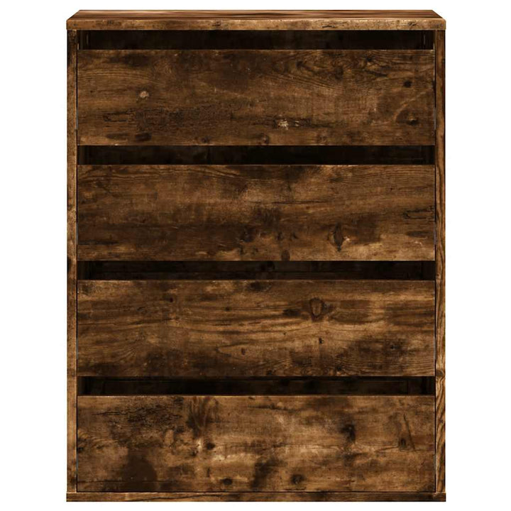 kommode til hjørne 60x41x76 cm konstrueret træ røget egetræ