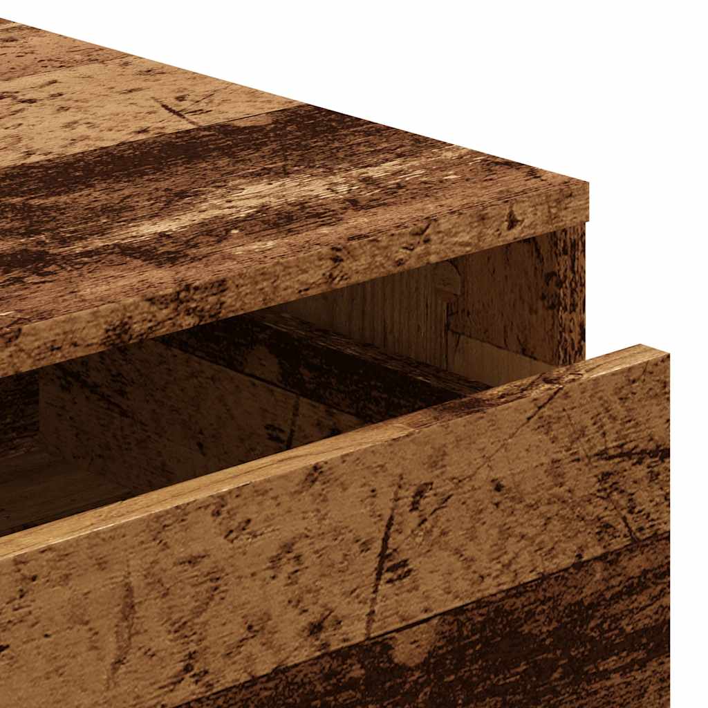 kommode til hjørne 60x41x76 cm konstrueret træ antikt træ