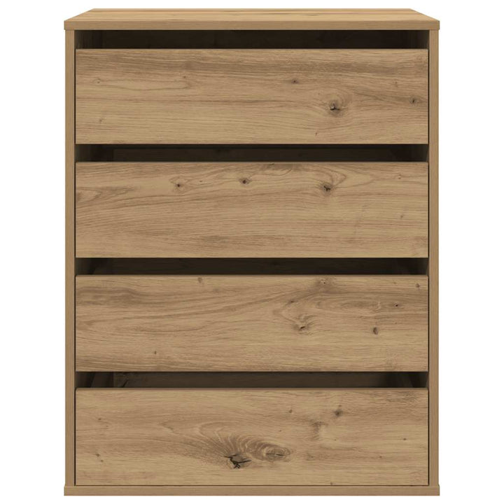 kommode til hjørne 60x41x76 cm konstrueret træ egetræsfarve