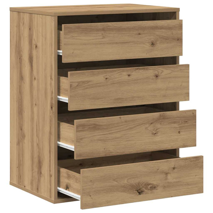 kommode til hjørne 60x41x76 cm konstrueret træ egetræsfarve