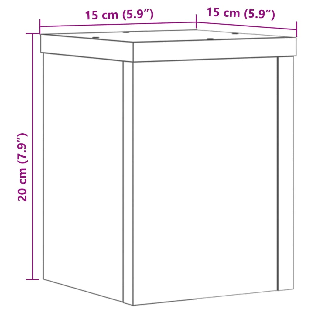Planteholder 2 stk. Hvid 15 x 15 x 20 cm Konstrueret træ