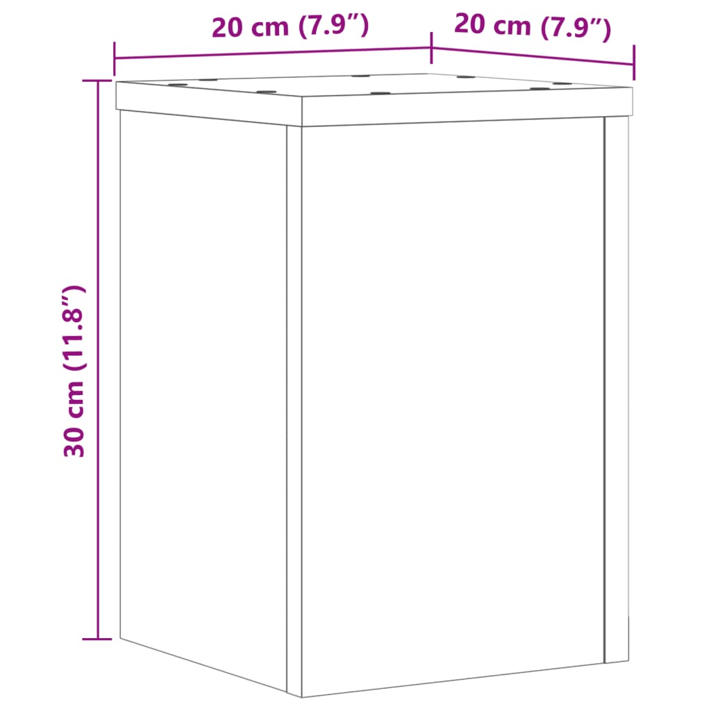 Planteholder 2 stk. Hvid 20 x 20 x 30 cm Konstrueret træ