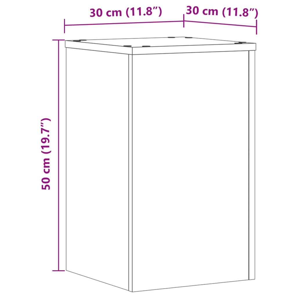 plantestativer 2 stk. 30x30x50 cm konstrueret træ hvid