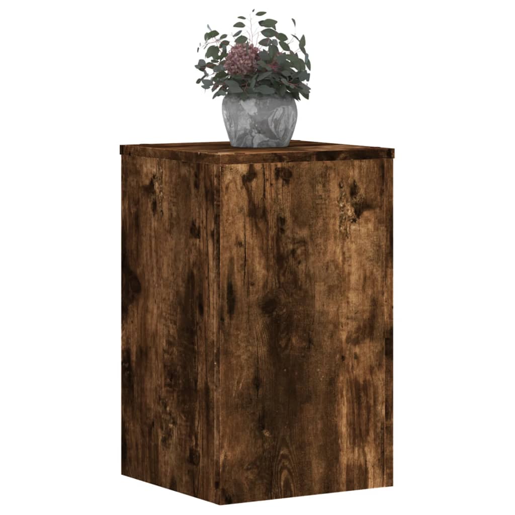 plantestativer 2 stk. 30x30x50 cm konstrueret træ røget eg