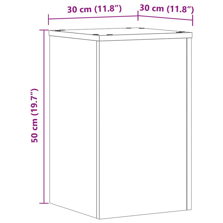 plantestativer 2 stk. 30x30x50 cm konstrueret træ røget eg
