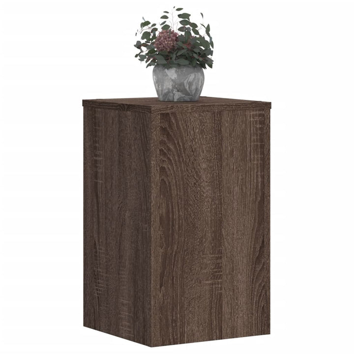 plantestativer 2 stk. 30x30x50 cm konstrueret træ brunt eg