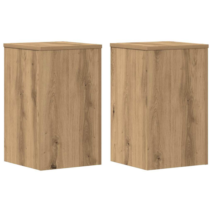 plantestativer 2 stk. 30x30x50 cm konstrueret træ egetræsfarvet