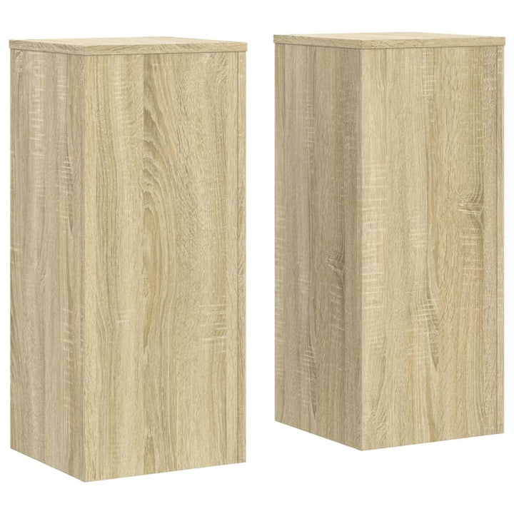plantestativer 2 stk. 30x30x70 cm konstrueret træ sonoma-eg