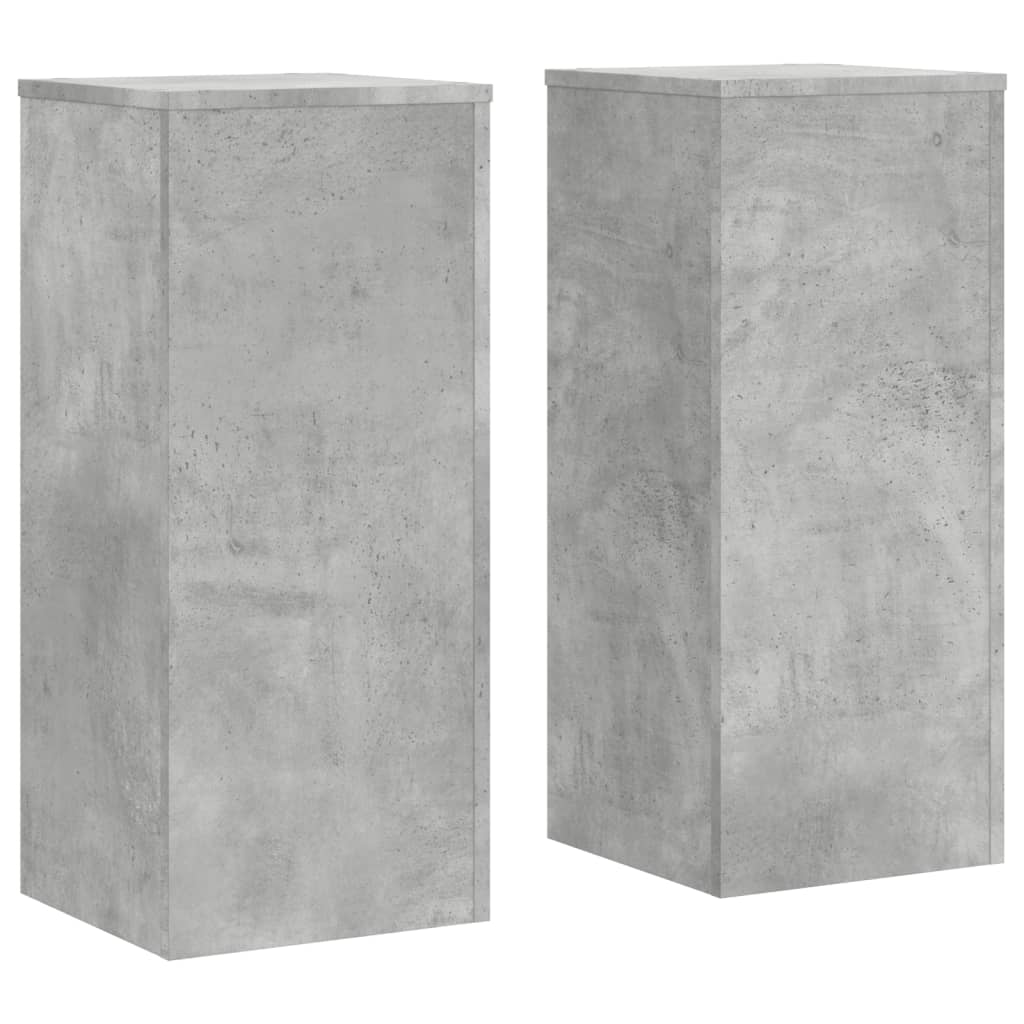 plantestativer 2 stk. 30x30x70 cm konstrueret træ betongrå