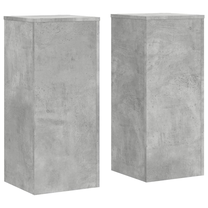 plantestativer 2 stk. 30x30x70 cm konstrueret træ betongrå